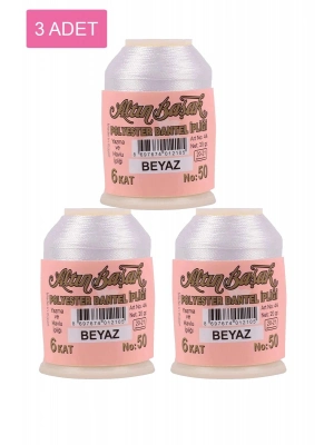 3 Adet Altınbaşak Oya ve Dantel İpi 20 gr - Royaleks - No: BEYAZ