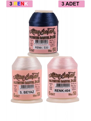 3 Adet Altınbaşak Oya ve Dantel İpi 20 gr - Royaleks - No: Ş.BEYAZ - 404 - 530