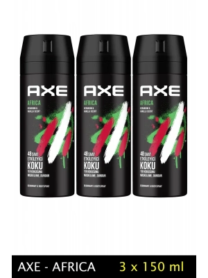 3 Adet Axe Africa Erkek Deodorant Sprey 150 ml