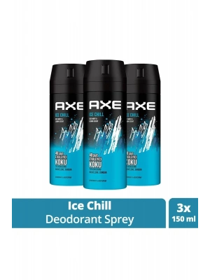 3 Adet Axe Ice Chill Erkek Deodorant Sprey 150 ml