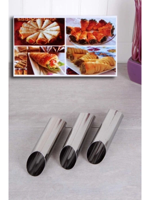 3 Adet Çelik Korneo / Korne Hamur Kalıbı