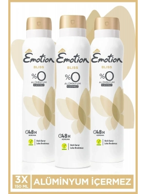 3 Adet Emotion Bliss Kadın Vegan Deodorant 150 Ml Hızlı Kurur , Leke Bırakmaz