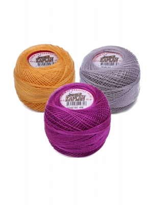 3 Adet Kaplan Etamin Ve Kanaviçe İpi 8 No Kod/Renk: 444 - 316 - 498 - Ryl