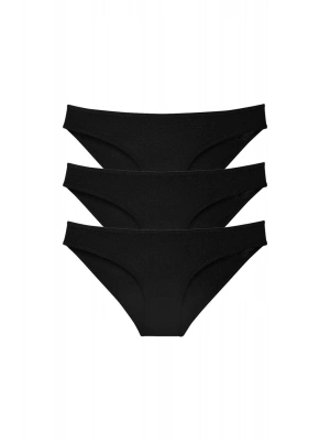 3 adet Süper Eko Set Likralı Kadın Slip Külot Siyah