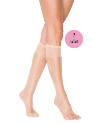 3 Adet Süper Ince 15 den Mat Pantolon Çorabı Açık Ten