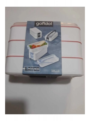 3 Katlı Beslenme Kabı Çatal Kaşık İçerisinde