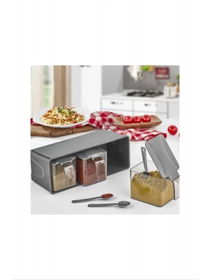 3 Lü Baharatlık Set Duvar Askılı Royaleks-L677