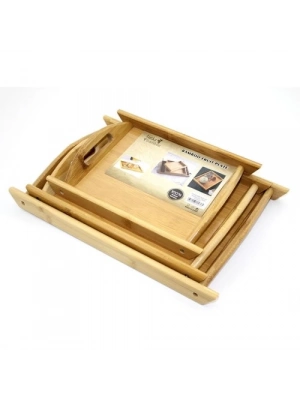 3lü Bambu Tepsi Model 2