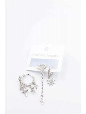 3lü Bulut Küpe - Gümüş