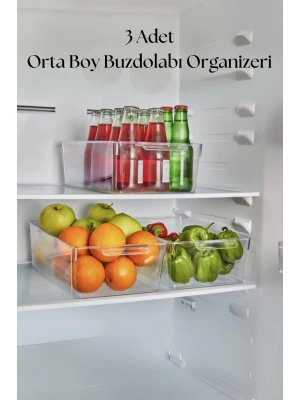 3 Lü Buzdolabı Organizeri & Buzdolabı Düzenleyici 4,5 lt