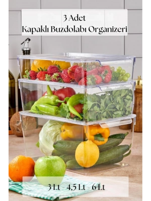 3 Lü Buzdolabı Organizeri MIX Set (3 lt + 4,5 lt + 6 lt)