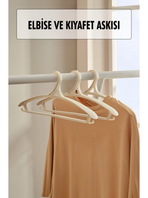 3 Lü Geniş Kıyafet Ve Elbise Askısı Beyaz 43 Cm ASKI