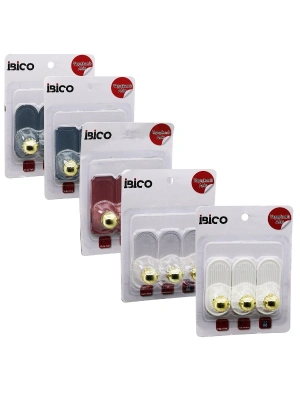 3lü Gold Top Uçlu Yapışkanlı Plastik Askı