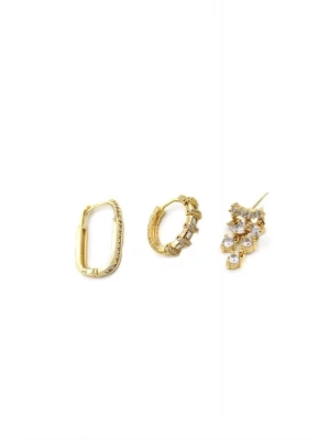 3lü Halka Küpe - Altın