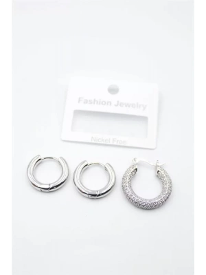 3lü Halka Küpe - Gümüş