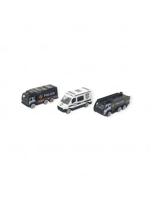 3lü İş Makinaları Road Seti - Die Cast - DS044 - Polis
