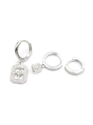 3lü Kutup Yıldızı Küpe - Gümüş