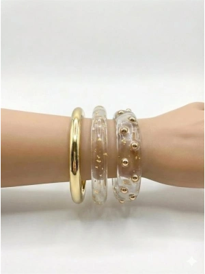 3Lü Set Bilezik - Şeffaf