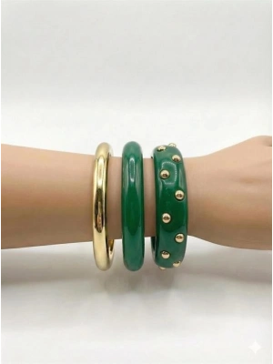 3Lü Set Bilezik - Yeşil