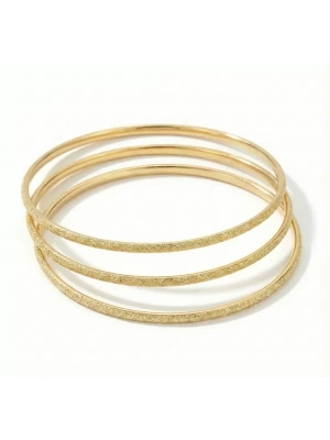 3lü Simli Ajda Bilezik-65mm - Altın