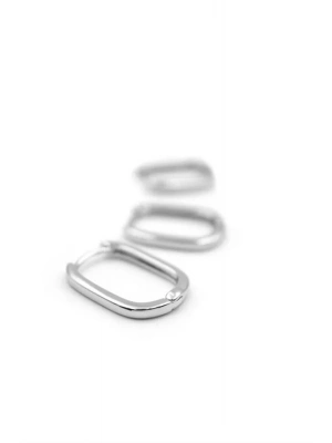 3lü Taşsız Oval Halka Küpe - Gümüş