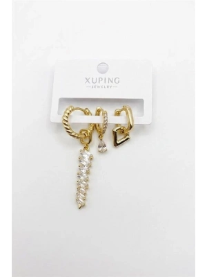 3lü Xuping Küpe - Altın