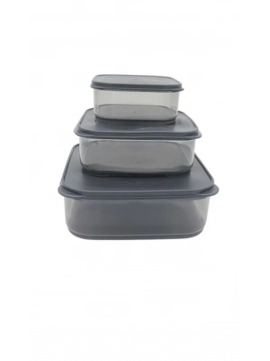 3lü Yatay Füme Renk Saklama Kabı Royaleks-VİV-OX258