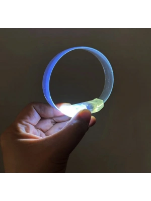3 Modlu Pilli LED Işıklı Esnek Parti Bilekliği Beyaz