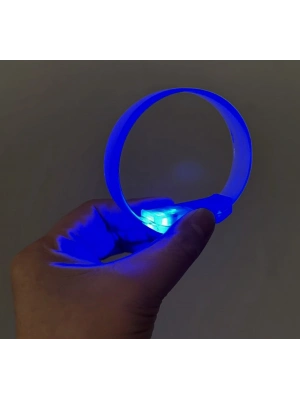 3 Modlu Pilli LED Işıklı Esnek Parti Bilekliği Mavi