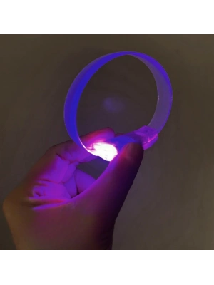 3 Modlu Pilli LED Işıklı Esnek Parti Bilekliği Mor