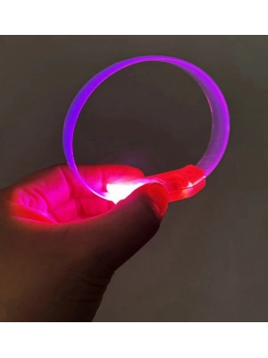 3 Modlu Pilli LED Işıklı Esnek Parti Bilekliği Pembe