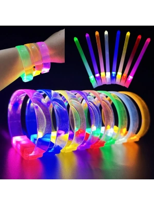 3 Modlu Pilli LED Işıklı Esnek Parti Bilekliği Yeşil