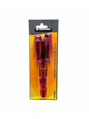 Edoni Tks-003 ( 3 Pcs Set ) Tornavida Yıldız & Düz & Kontrol Kalemi*120