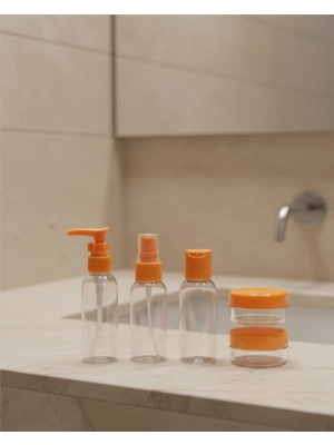 30 ml 5’li Seyahat Şişesi Seti Çantalı Kozmetik Organizer