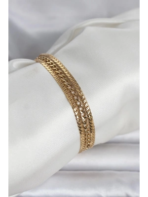 316L Çelik Gold Renk 3lü Kadın Bileklik