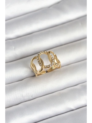 316L Çelik Gold Renk Samanyolu Model Kadın Yüzük