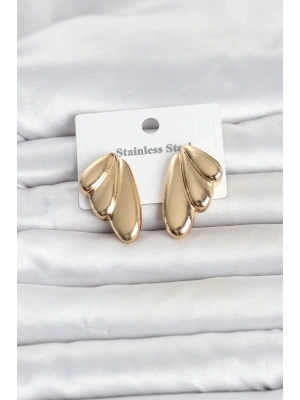 316L Çelik Gold Renk Vintage Kadın Küpe