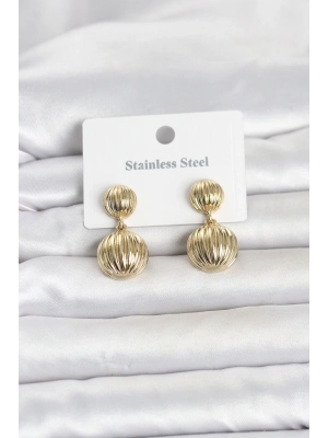 316L Çelik Gold Renk Vintage Model Kadın Küpe