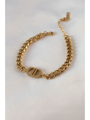 ® 316L Çelik Gold Renk Zincir Model Kadın Bileklik
