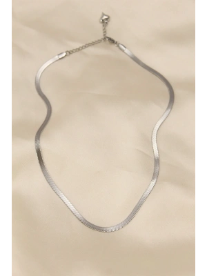 316L Çelik Silver Renk 45 cm İtalyan Zincir Model Kadın Kolye