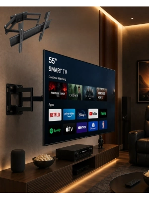 32 55 İnç Televizyon Askı Aparatı Duvara Monte Hareketli TV Tutucu