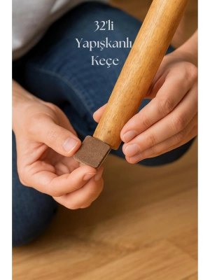 32’li Yapışkanlı Mobilya Masa Sandalye Parke Zemin Ayak Koruyucu Kaydırmaz Keçe