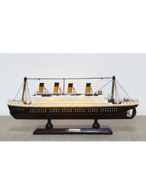 35x45 cm Özel Tasarım Işıklı Ahşap Titanik Gemi