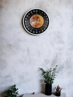 ® 36 Cm Beyaz 24 Saat Göstergeli Özel Tasarım Duvar Saati