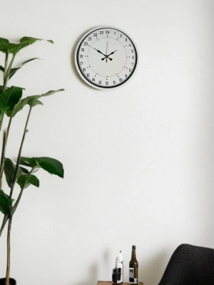 ® 36 Cm Beyaz 24 Saat Göstergeli Özel Tasarım Duvar Saati