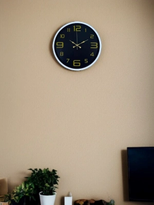 ® 36 Cm Beyaz Gold Rakamlı Dekoratif Duvar Saati