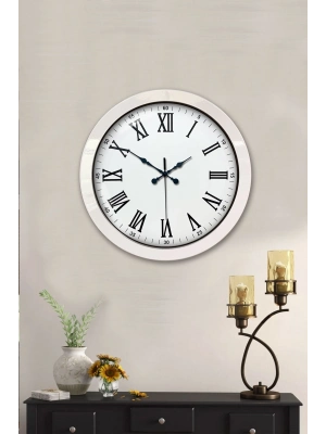 ® 36 cm Beyaz Metal Roma Rakamlı Duvar Saati