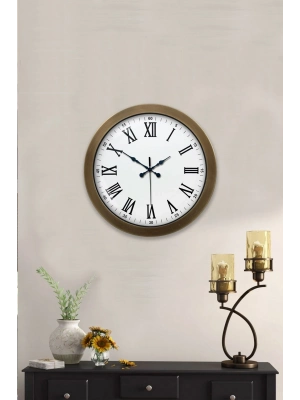 ® 36 cm Eskitme Metal Roma Rakamlı Duvar Saati