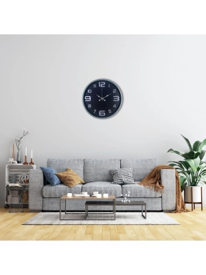 36 Cm Gri Dekoratif Duvar Saati