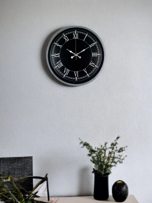 ® 36 Cm Gri Roma Rakamlı Zarif Duvar Saati